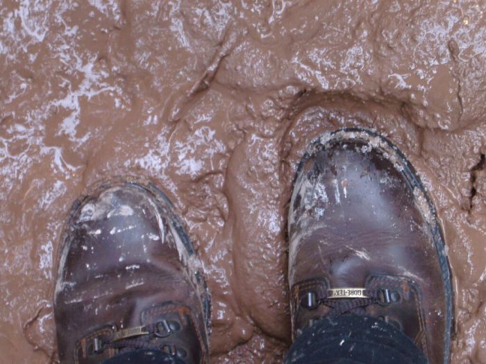 Stellenweise war es auch etwas schlammig ...
